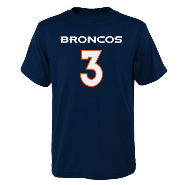 Youth Russell Wilson Navy Denver Broncos Mainliner Player Name & Number T-Shirt - Image 2