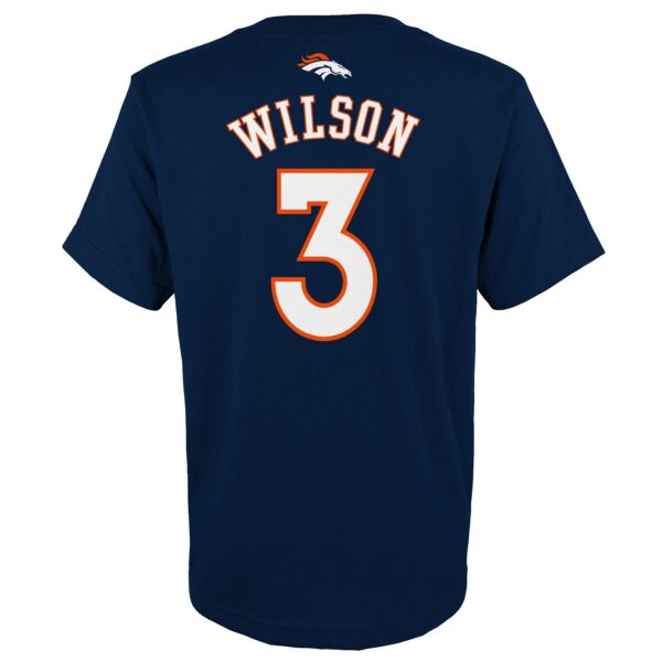 Youth Russell Wilson Navy Denver Broncos Mainliner Player Name & Number T-Shirt - Image 3