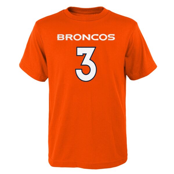 Youth Russell Wilson Orange Denver Broncos Mainliner Player Name & Number T-Shirt - Image 2