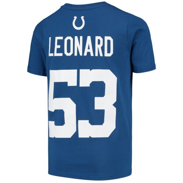 Youth Darius Leonard Royal Indianapolis Colts Mainliner Name & Number T-Shirt - Image 3