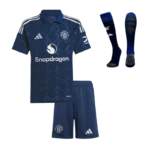 Kids Manchester United Custom Away Full Soccer Kits 2024-25