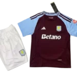 Kids Aston Villa Home Kits(Jersey+Shorts) 24/25