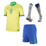 Kids Brazil Custom Home Full Soccer Kits 2024