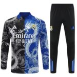 25-26 Real Madrid Black&Blue Dragon Training Kits Long Football Track suits