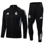 25-26 Real Madrid Black Football Tracksuits Long Jacket Suits
