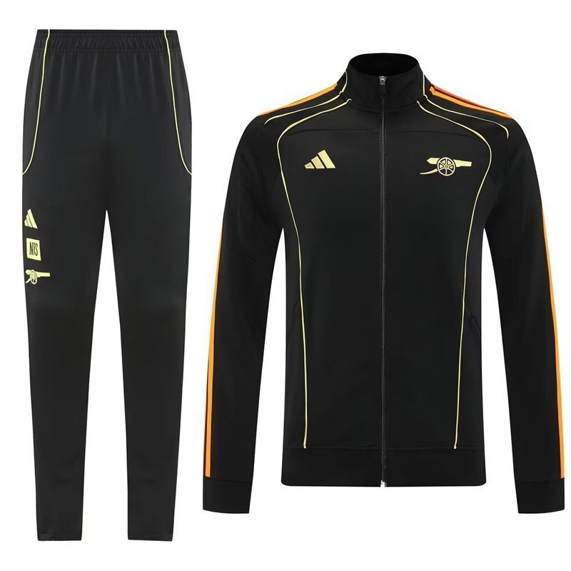 41c18905-3 25-26 Arsenal UPB Black Football Tracksuits Long Jacket Suits - Image 1