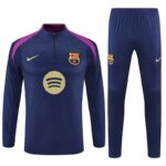25-26 Barcelona Navy Training Kits Long Football Track suits