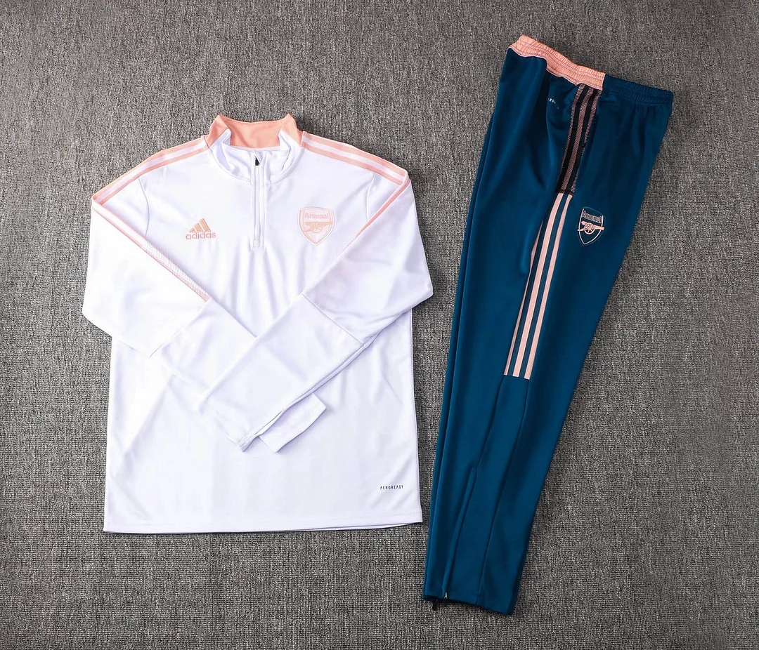 c8b1464b90-1 Arsenal Half-Pull Training Suit White Football Shirt 2021/2022 - Image 1