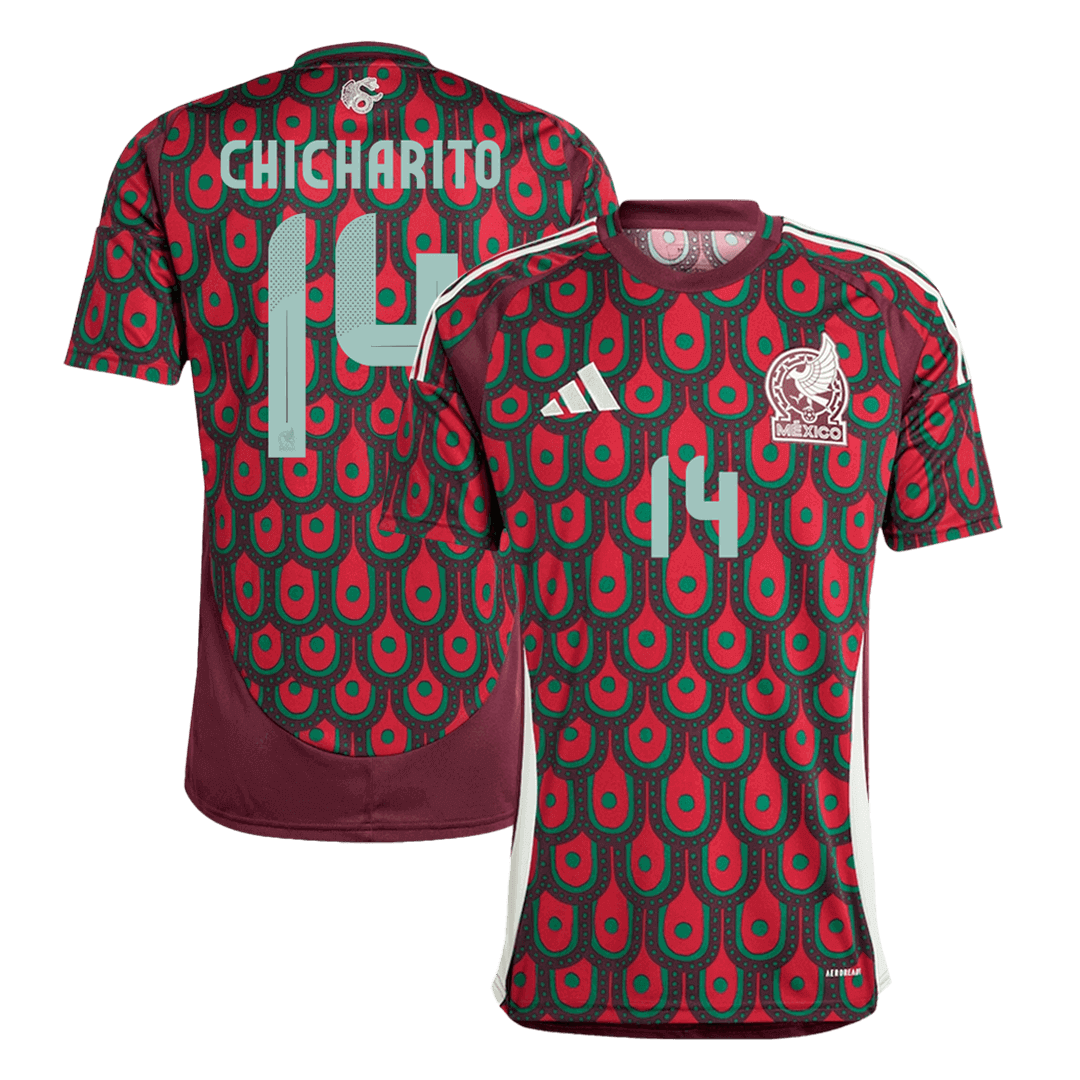 cefda53c1a Mexico Adidas CHICHARITO #14 Copa América Soccer Jersey Home Custom Shirt 2024 - Image 1